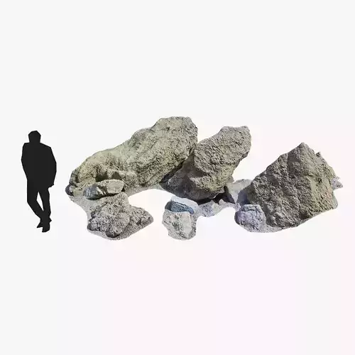 Beach Rocks PBR Scan Low-poly 3D model