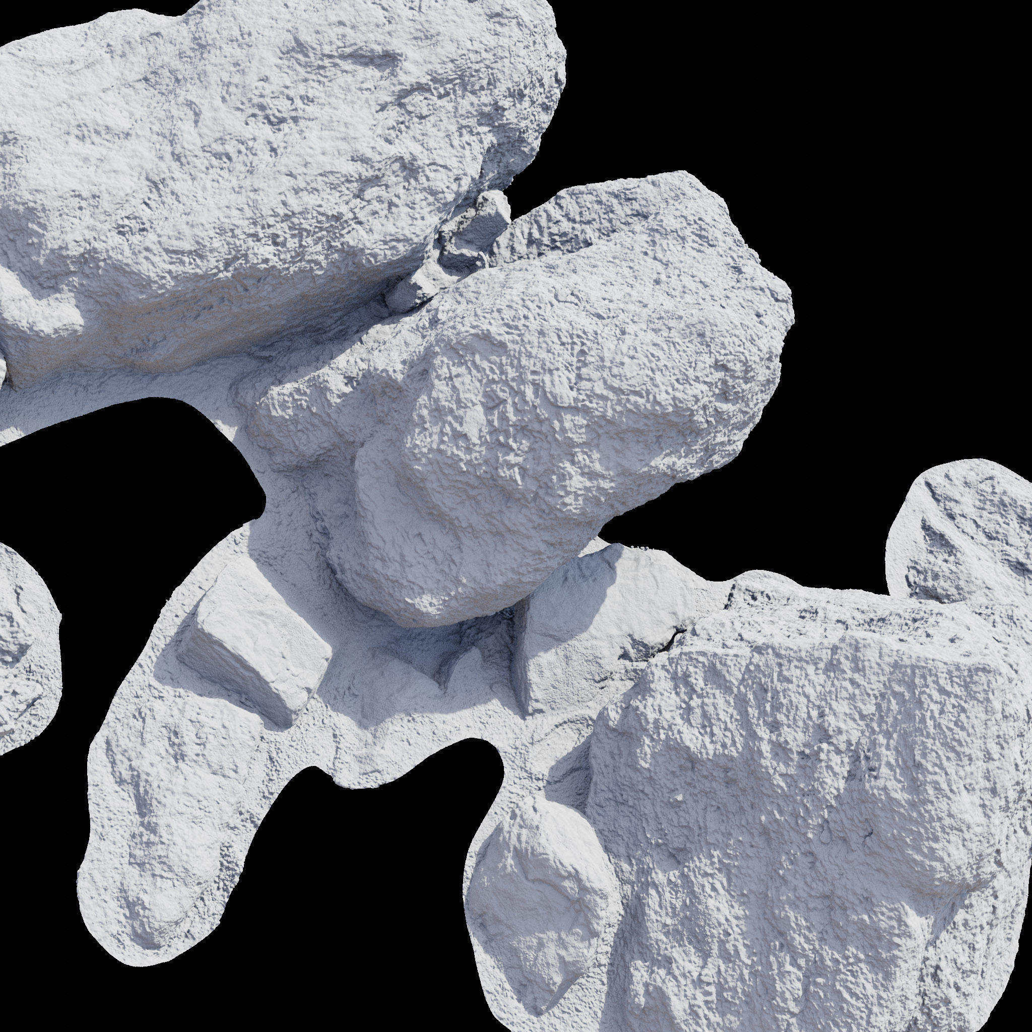 Beach Rocks PBR Scan Low-poly 3D model_10