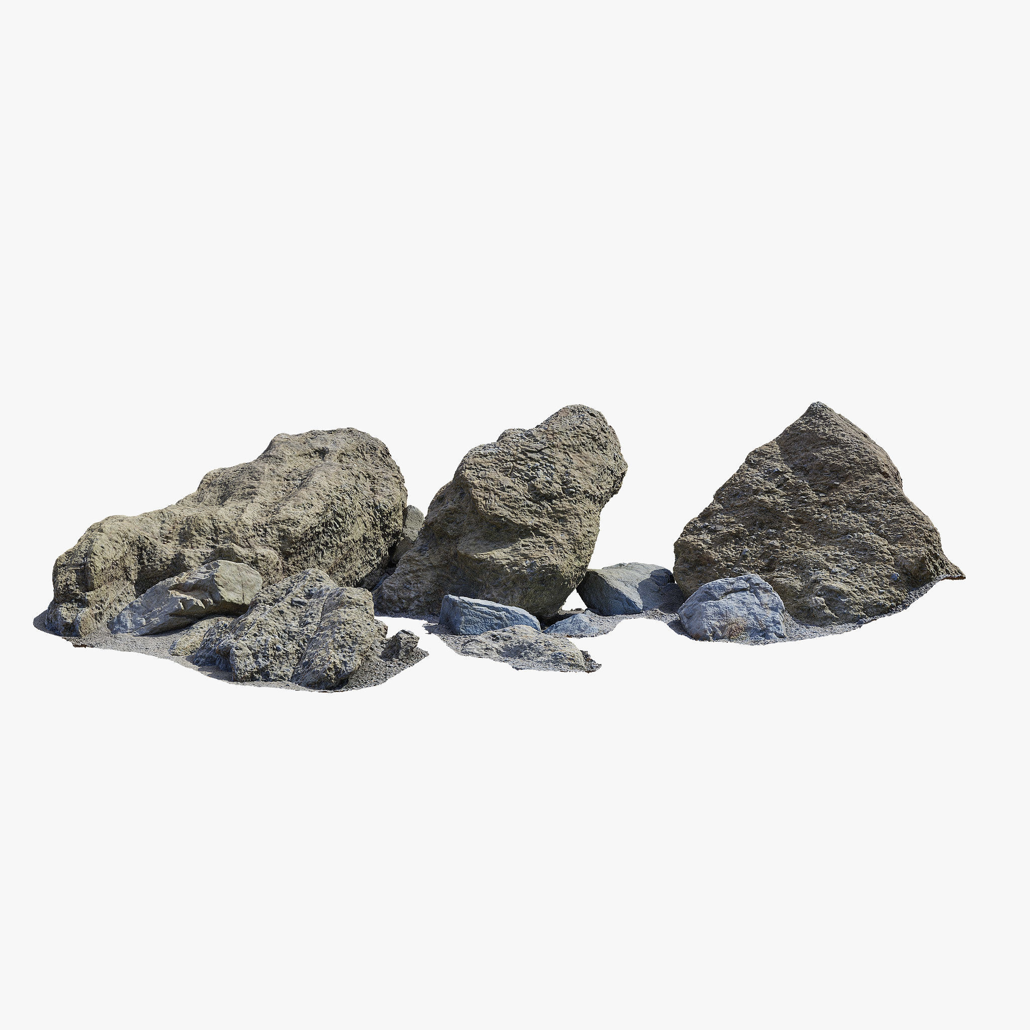 Beach Rocks PBR Scan Low-poly 3D model_7