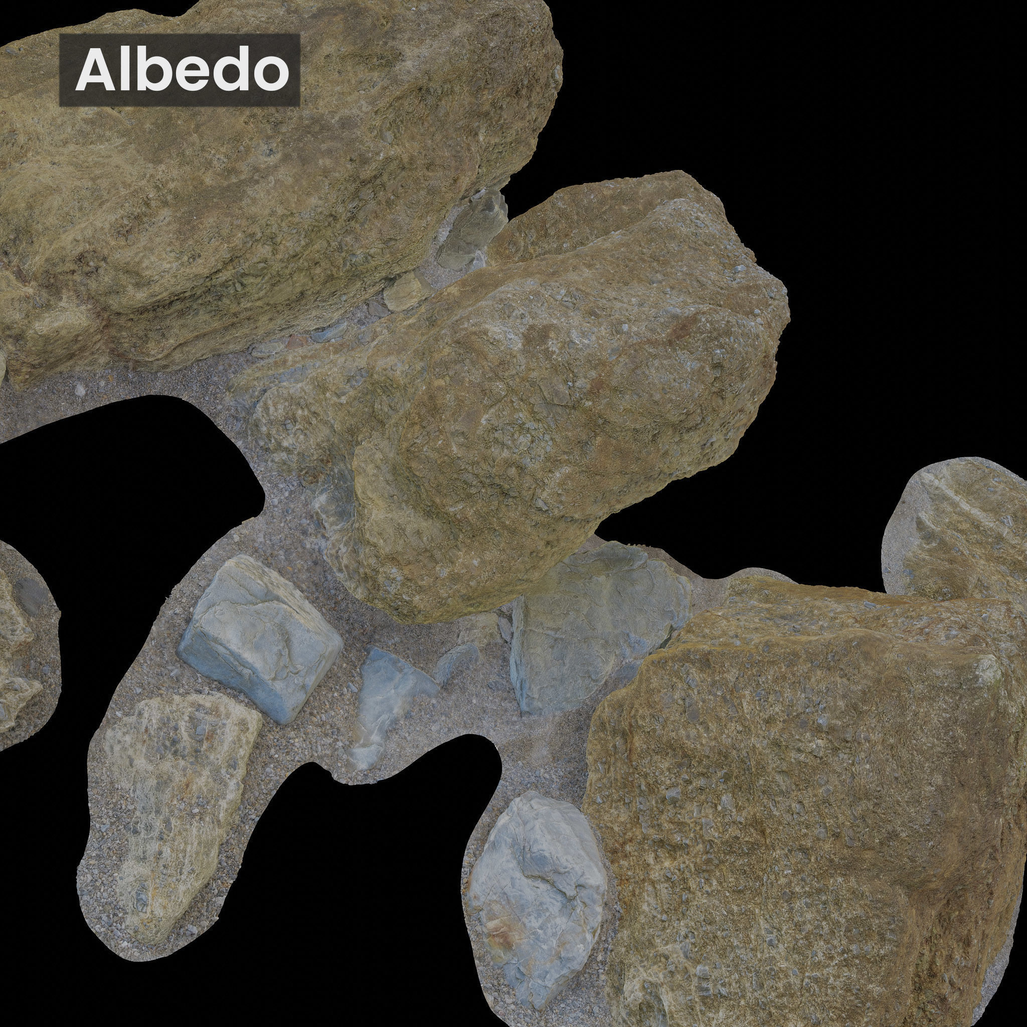 Beach Rocks PBR Scan Low-poly 3D model_9