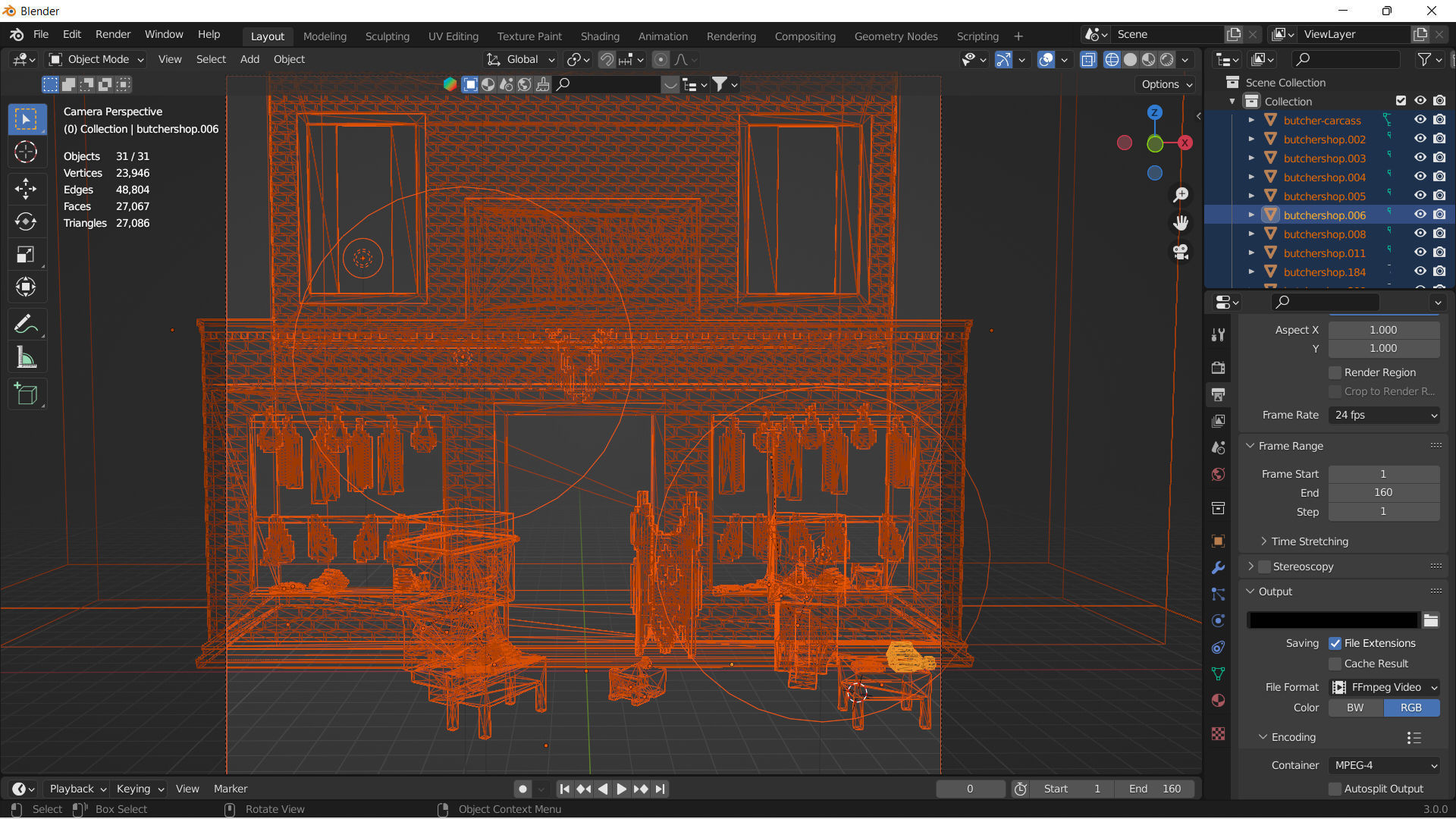 Butcher Shop Scene Low-poly 3D model_6