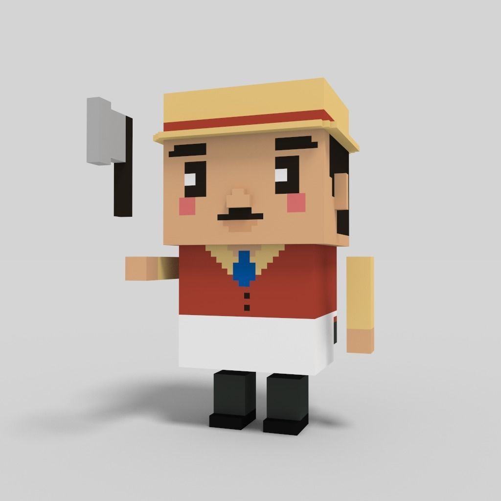 Butcher Shop Scene Low-poly 3D model_5