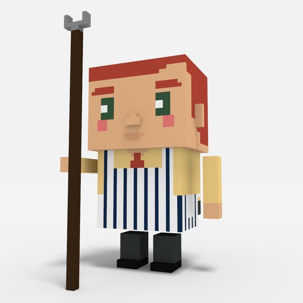 Butcher Shop Scene Low-poly 3D model_4