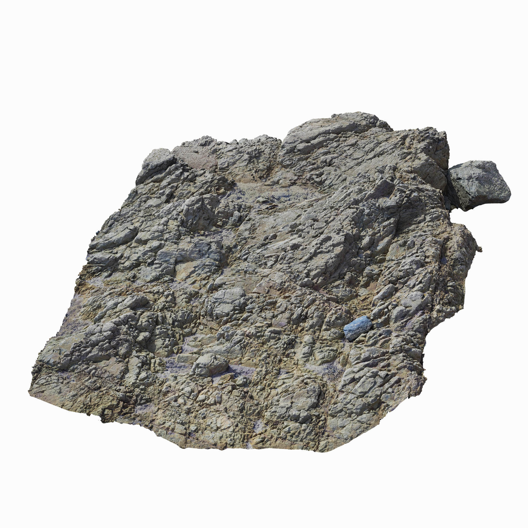 Ground Rocks Shore Coast PBR Scan Free low-poly 3D model_5