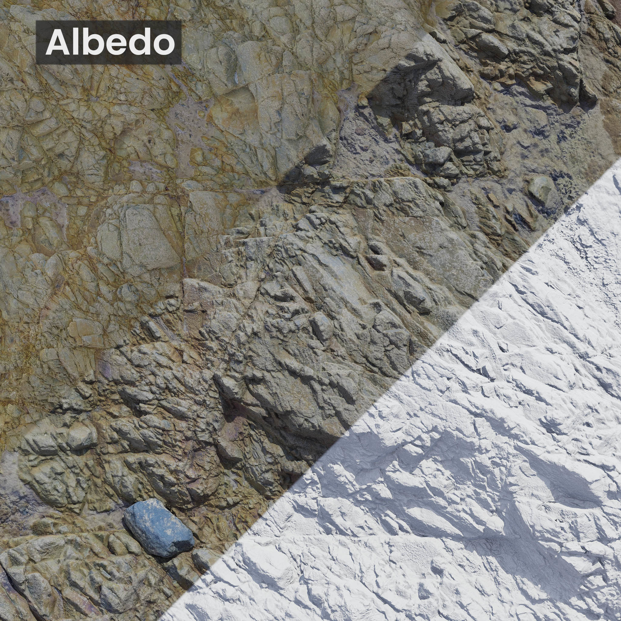 Ground Rocks Shore Coast PBR Scan Free low-poly 3D model_1
