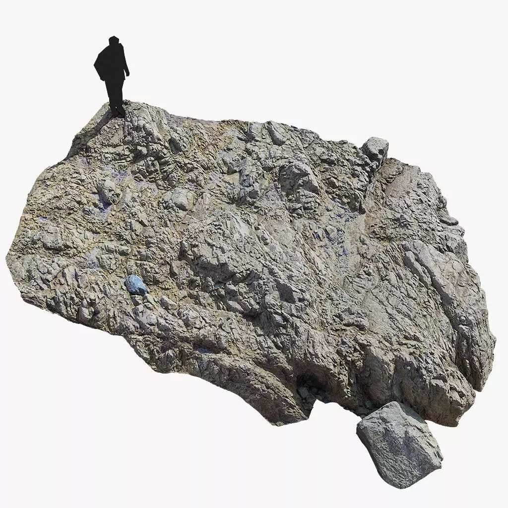 Ground Rocks Shore Coast PBR Scan Free low-poly 3D model_0