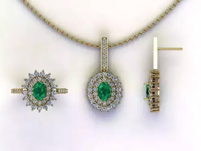 pendant earring ring set