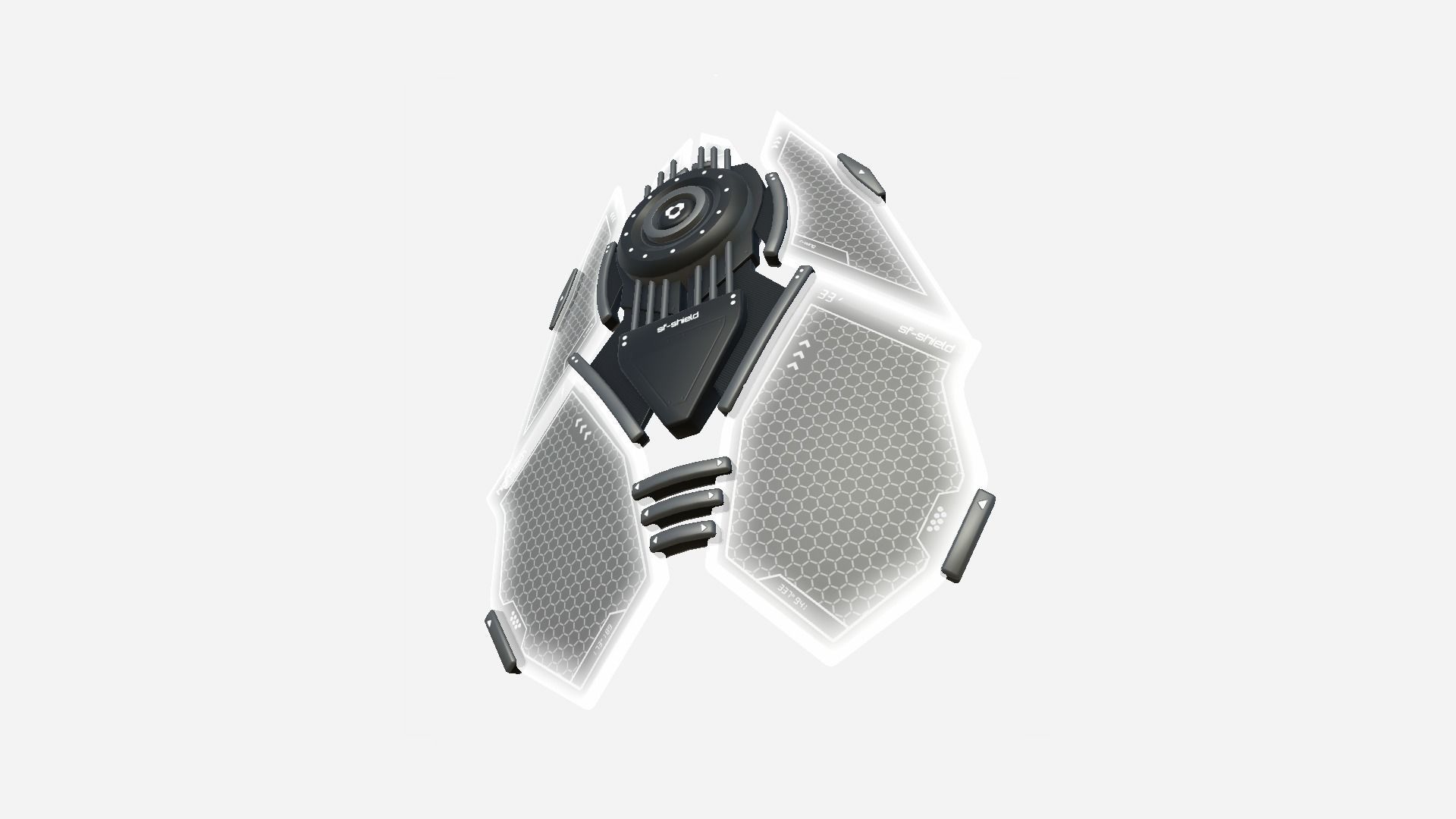 3D Model SciFi Shield A07 Black White Sci Fi Weapon Design VR AR 3d-model-scifi-shield-a07-black-white-sci-fi-weapon-design-vr-ar