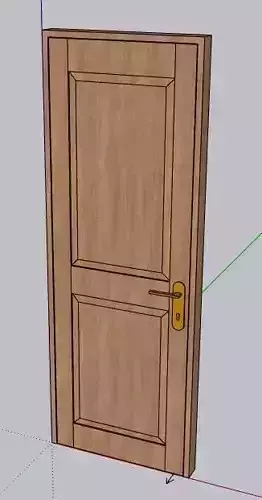 SketchUp dynamic door with panels Low-poly 3D model