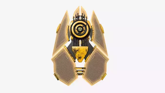 SciFi Shield A08 Yellow - Sci Fi Weapon Design Low-poly 3D model