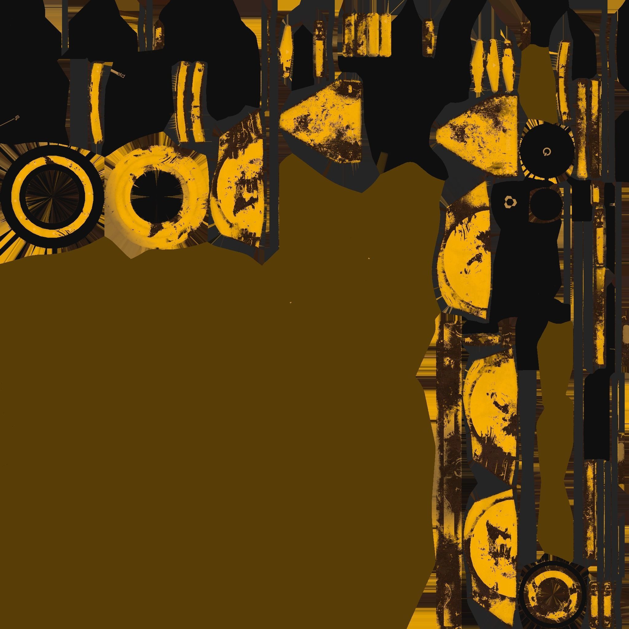 SciFi Shield A08 Yellow - Sci Fi Weapon Design Low-poly 3D model_21