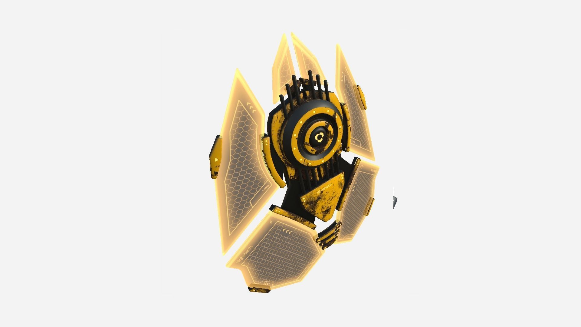 SciFi Shield A08 Yellow - Sci Fi Weapon Design Low-poly 3D model_1