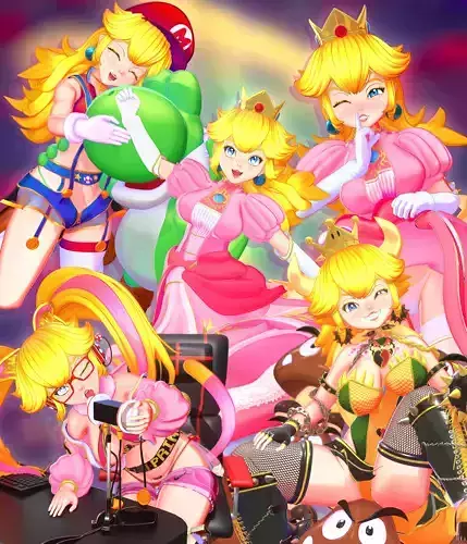 Princes Peach Anime Version from Super Mario Bros Free 3D model