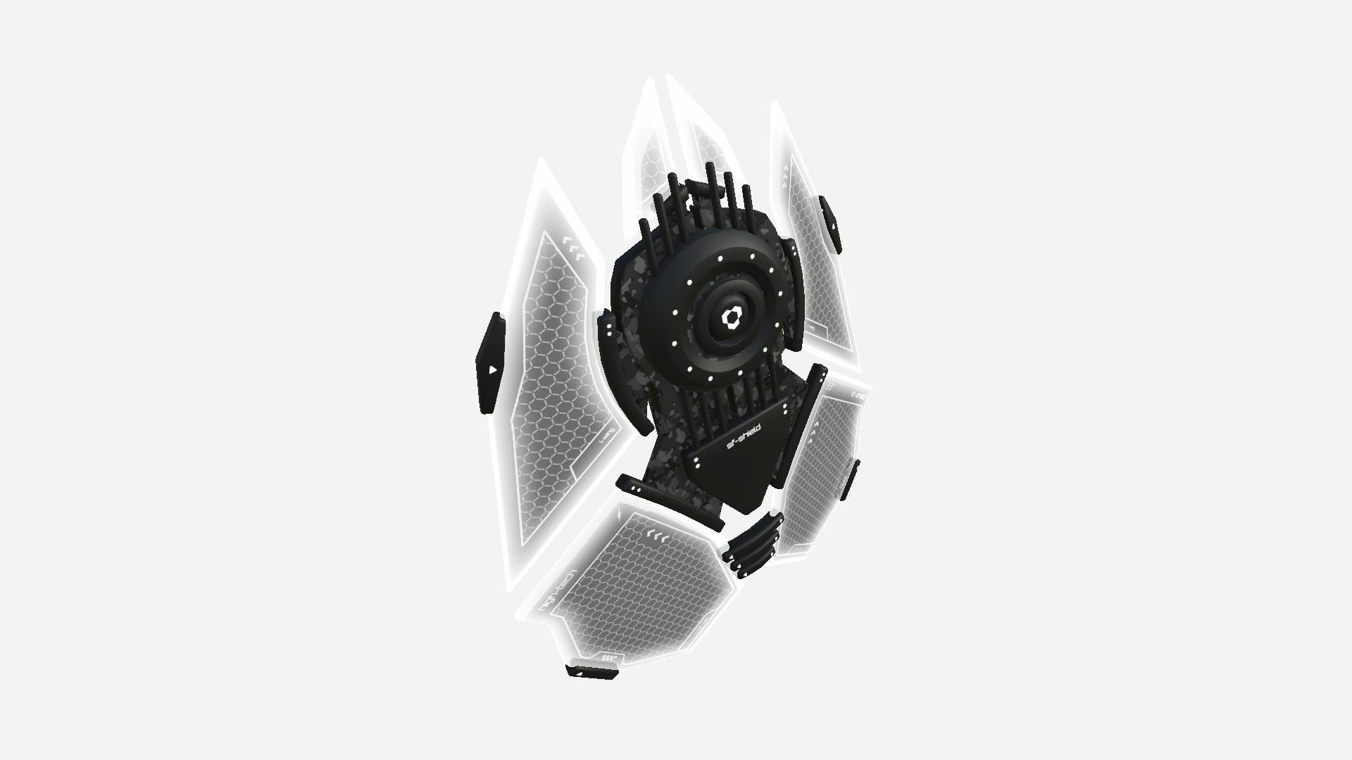 SciFi Shield A09 Black Camo - Sci Fi Weapon Design Low-poly 3D model_1