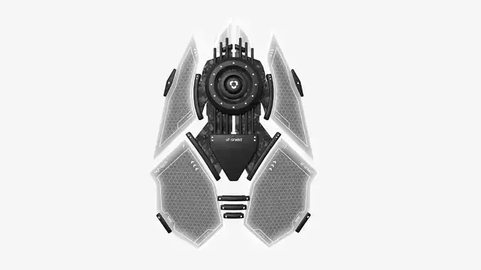 SciFi Shield A09 Black Camo - Sci Fi Weapon Design Low-poly 3D model