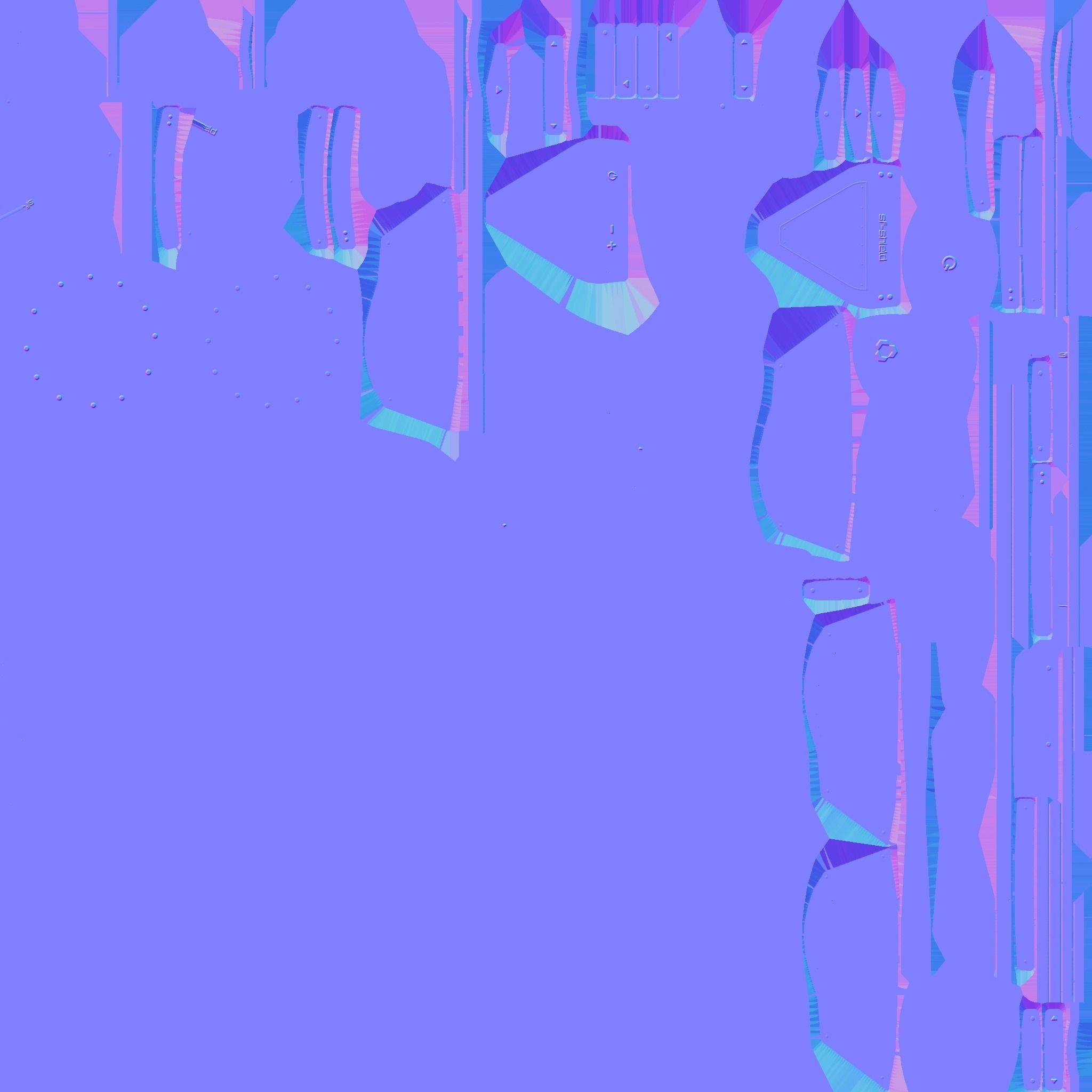 SciFi Shield A09 Black Camo - Sci Fi Weapon Design Low-poly 3D model_25