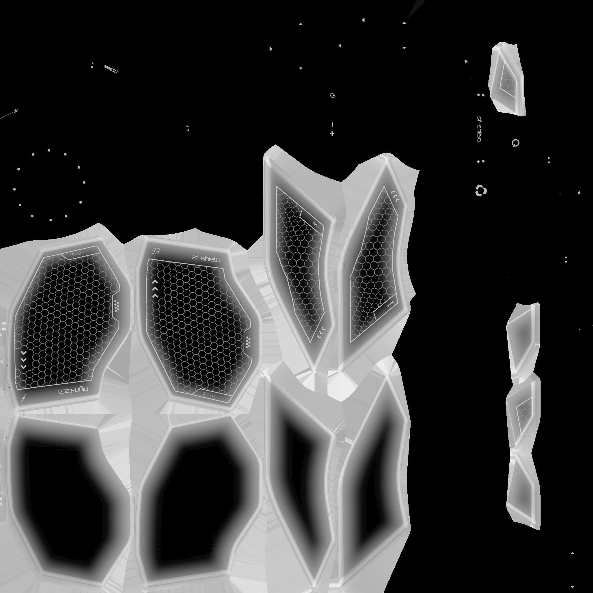 SciFi Shield A09 Black Camo - Sci Fi Weapon Design Low-poly 3D model_22