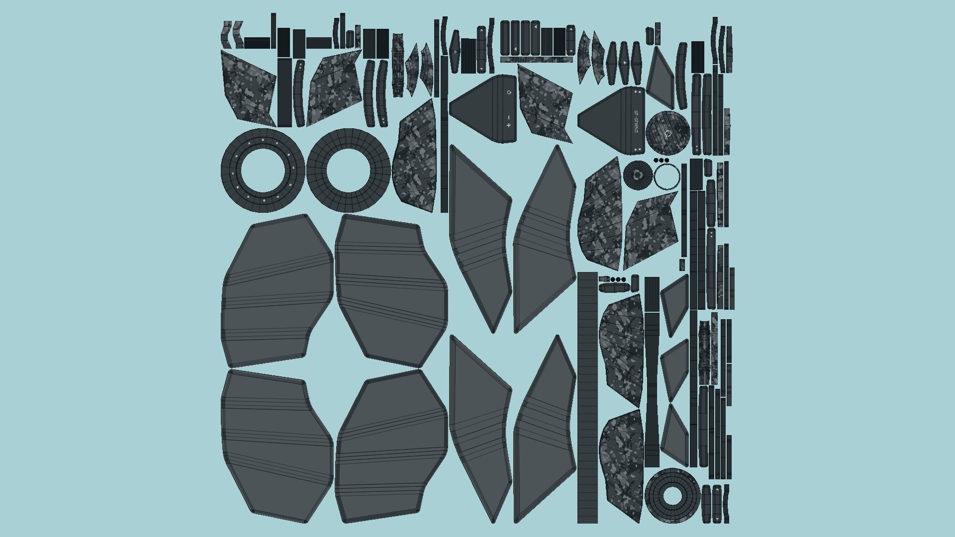 SciFi Shield A09 Black Camo - Sci Fi Weapon Design Low-poly 3D model_5