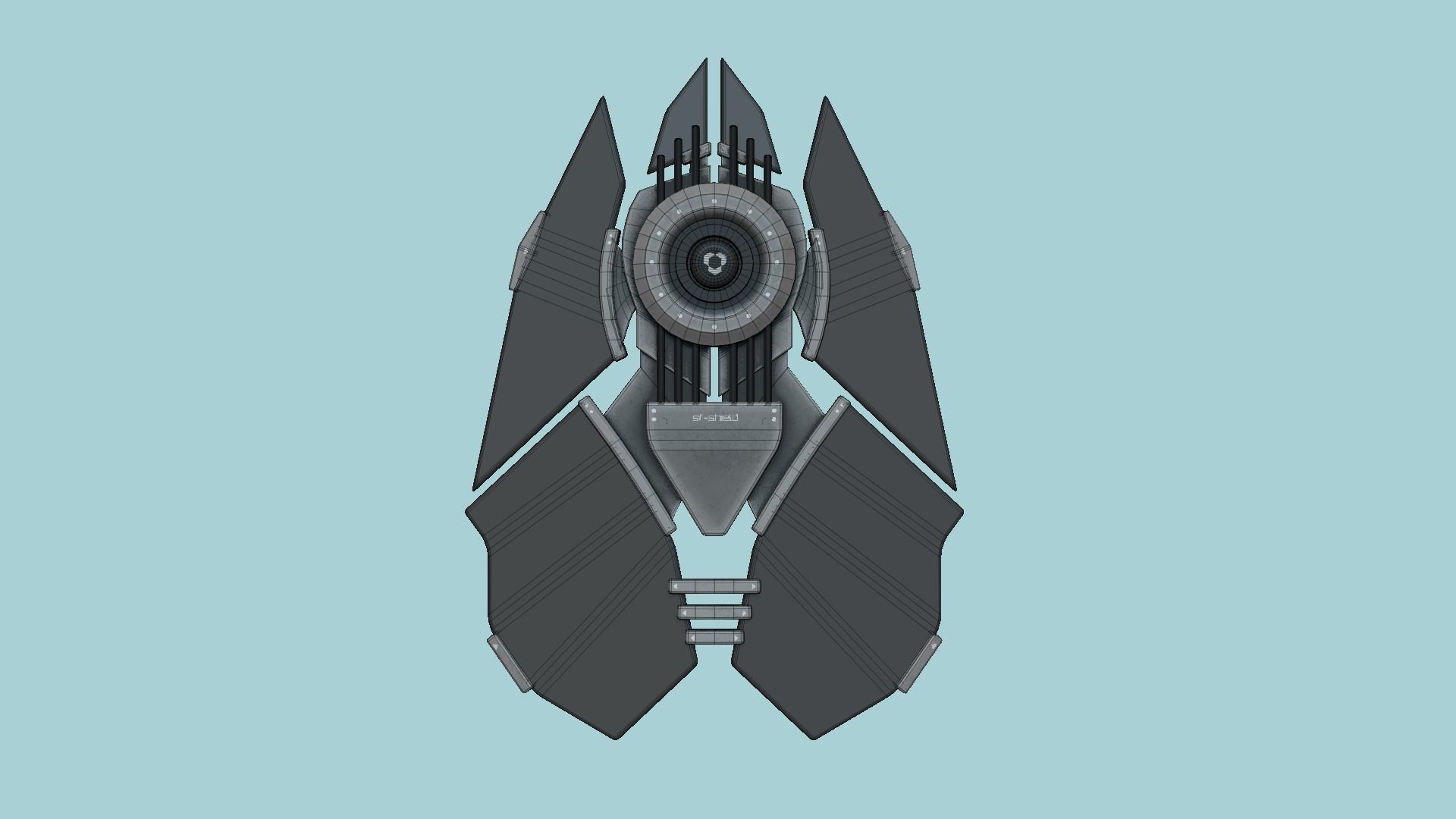 SciFi Shield A10 Metal - Sci Fi Weapon Design Low-poly 3D model_6