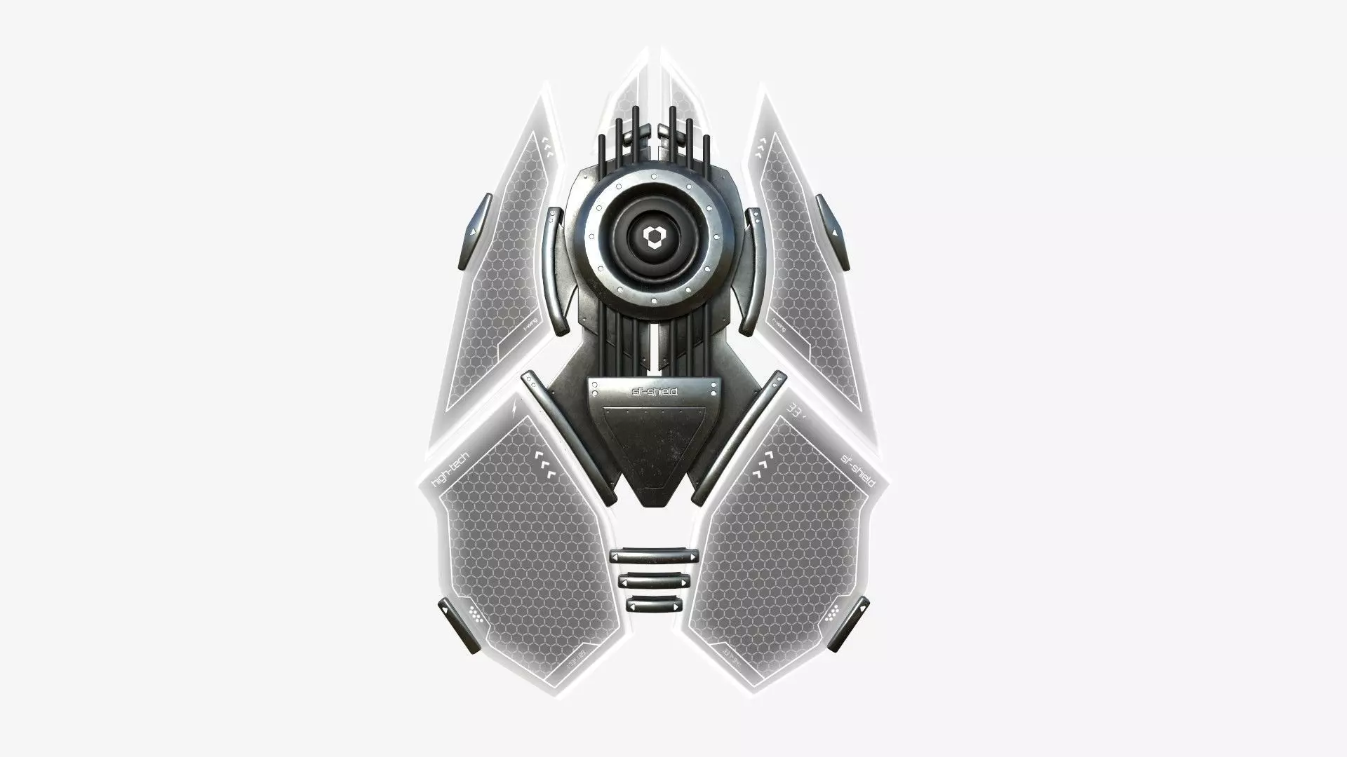 SciFi Shield A10 Metal - Sci Fi Weapon Design Low-poly 3D model_0