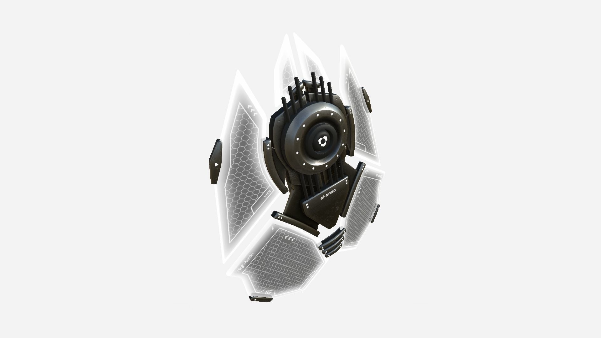 SciFi Shield A10 Metal - Sci Fi Weapon Design Low-poly 3D model_1