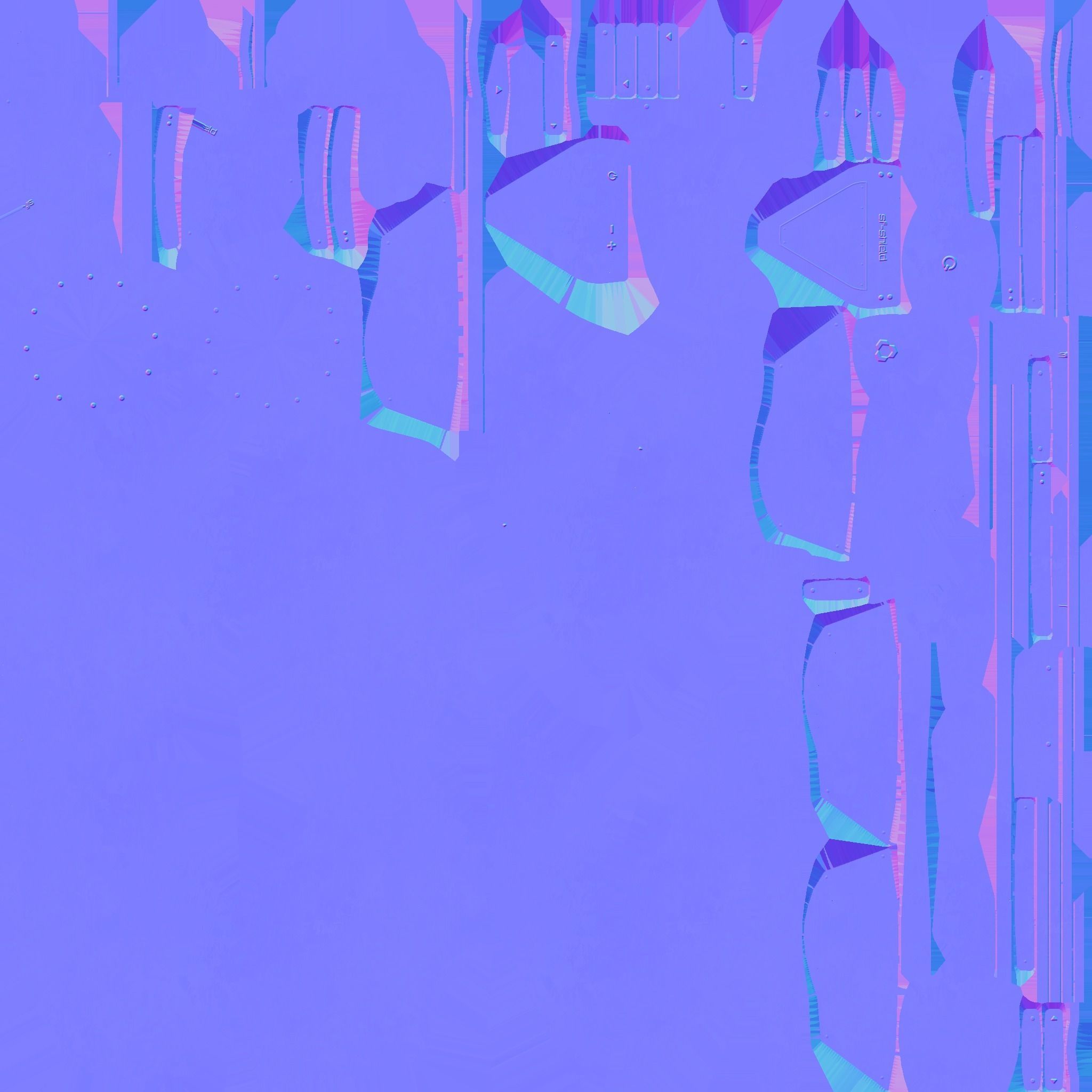 SciFi Shield A10 Metal - Sci Fi Weapon Design Low-poly 3D model_25