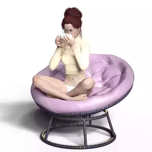 COFFEE TIME GIRL 4 3D print model