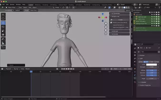 road boys character model Low-poly 3D model