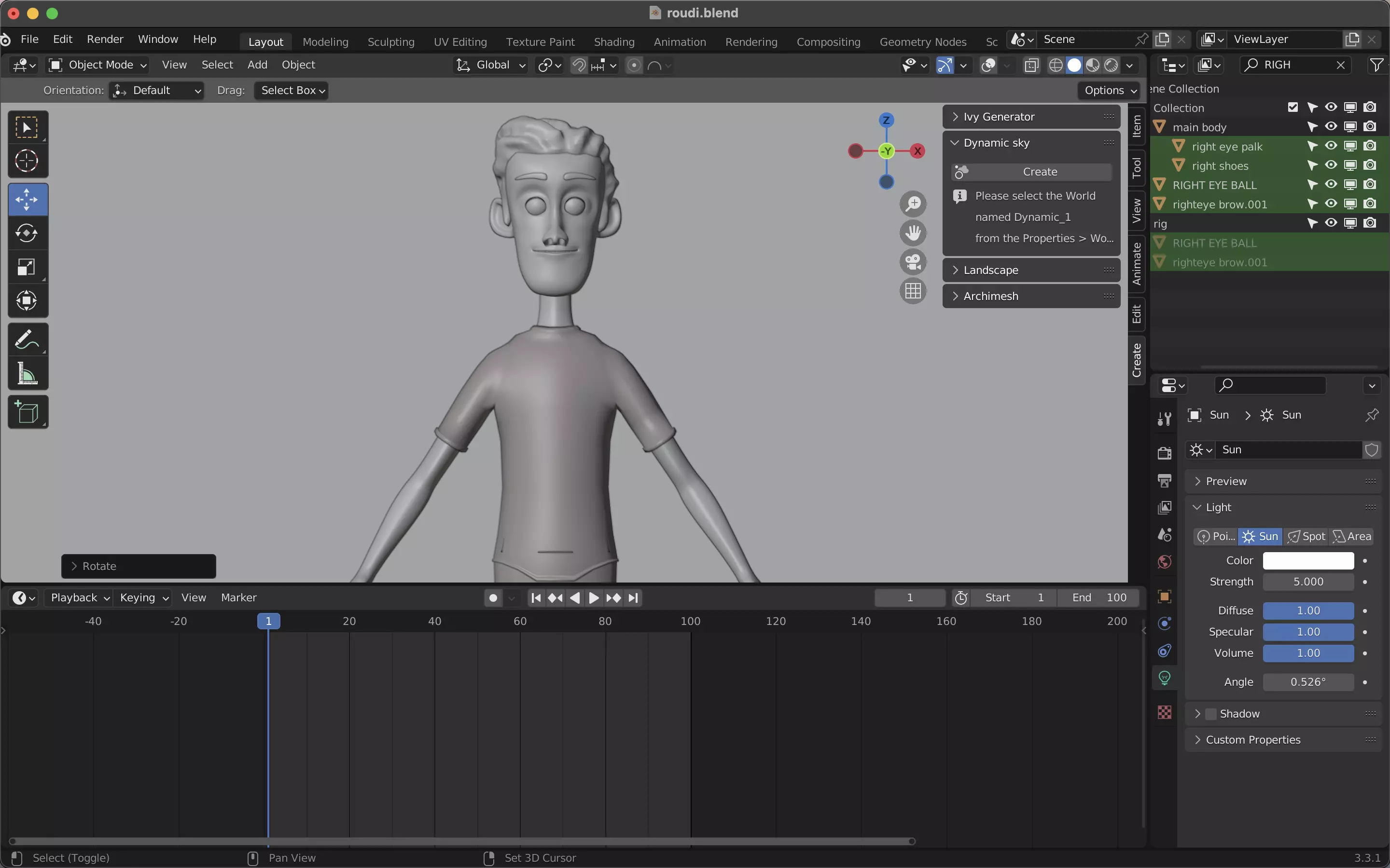 road boys character model Low-poly 3D model_0