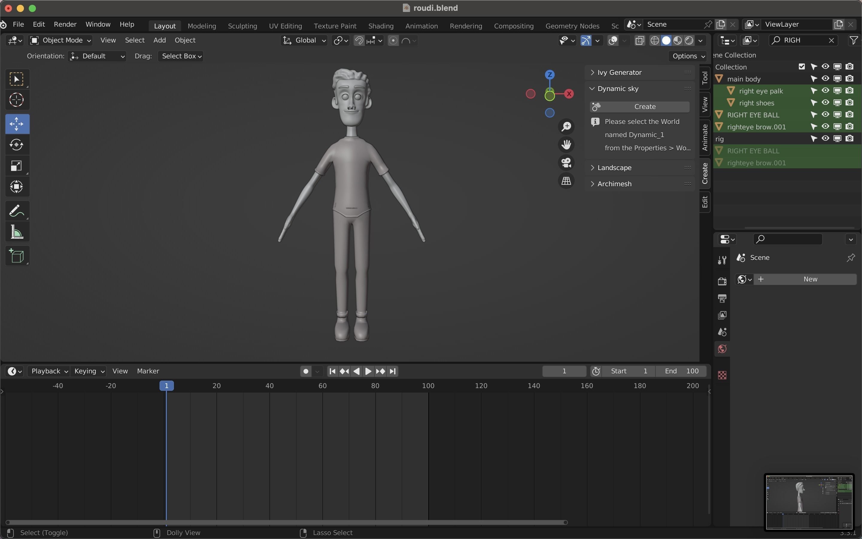 road boys character model Low-poly 3D model_3
