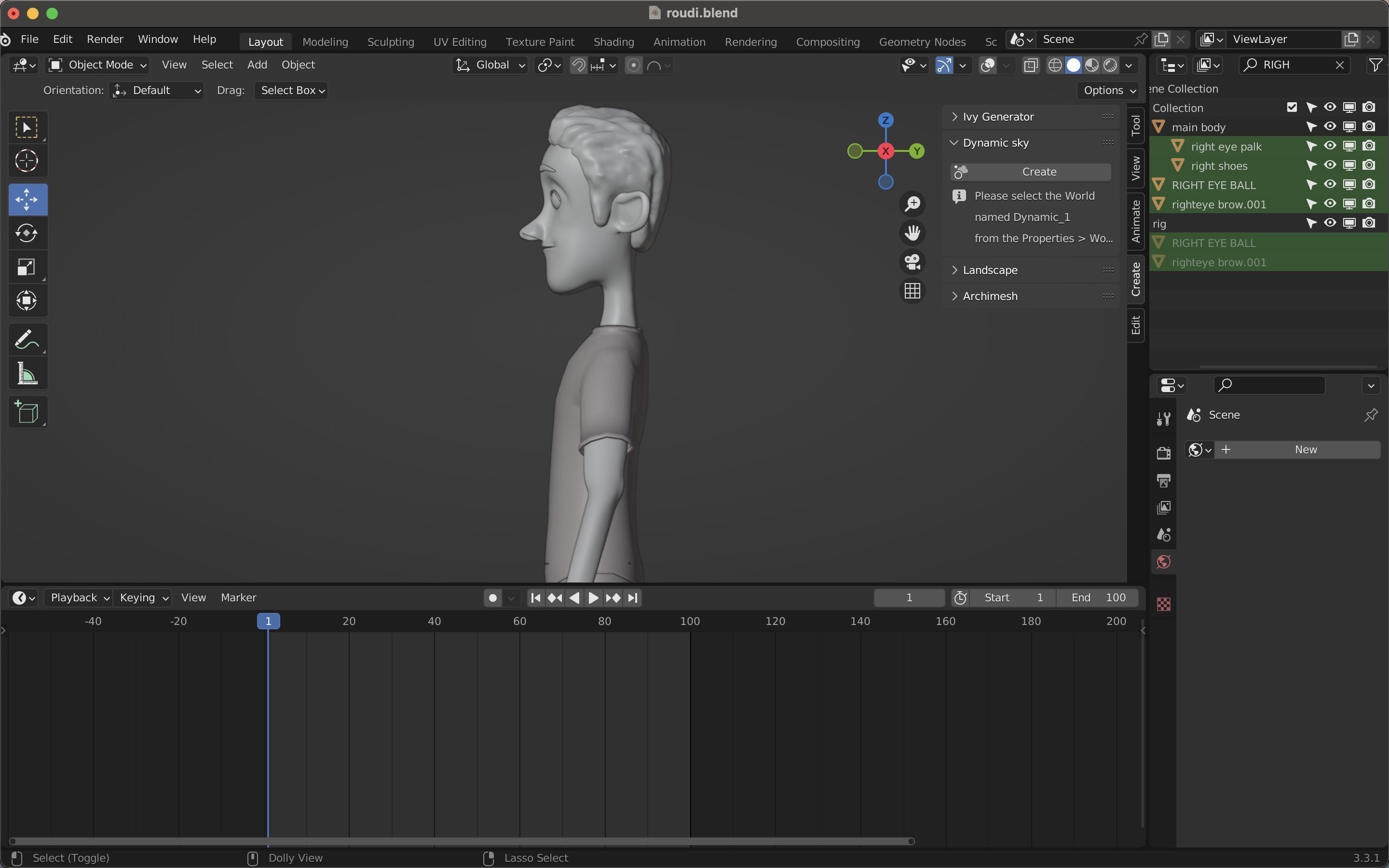 road boys character model Low-poly 3D model_1
