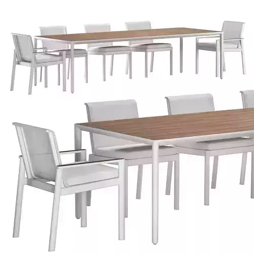 MARINO ALUMINUM DINING TABLE and CHAIR