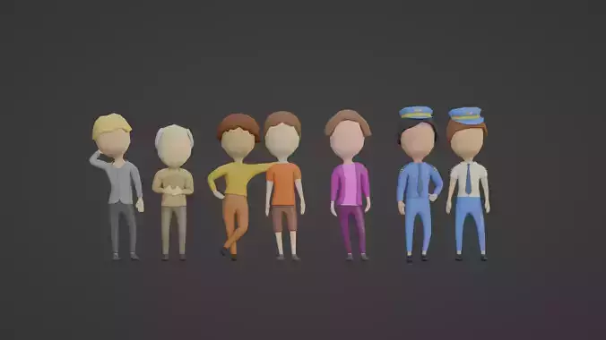 Character 3D models Low-poly 3D model