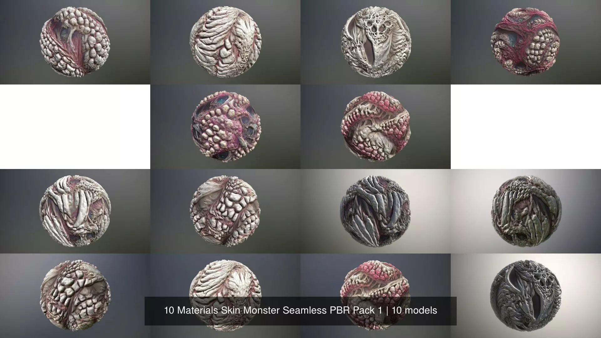 10 Materials Skin Monster Seamless PBR Pack 1 Texture_21