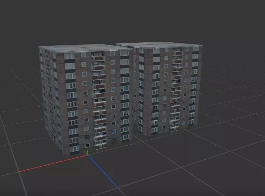 Low Poly model high rise apartment building Free low-poly 3D model_0