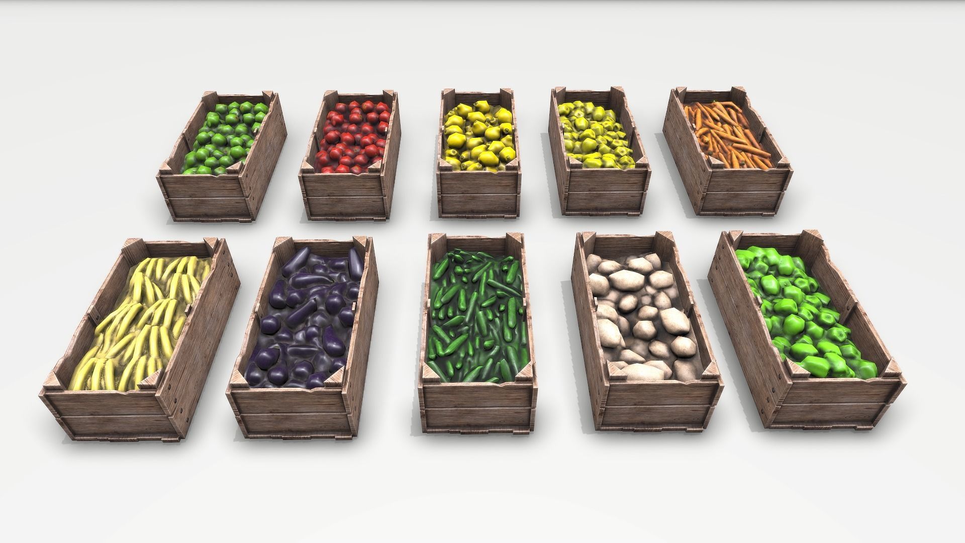 Low Poly Game Ready Fruits and Vegetables Low-poly 3D model_15