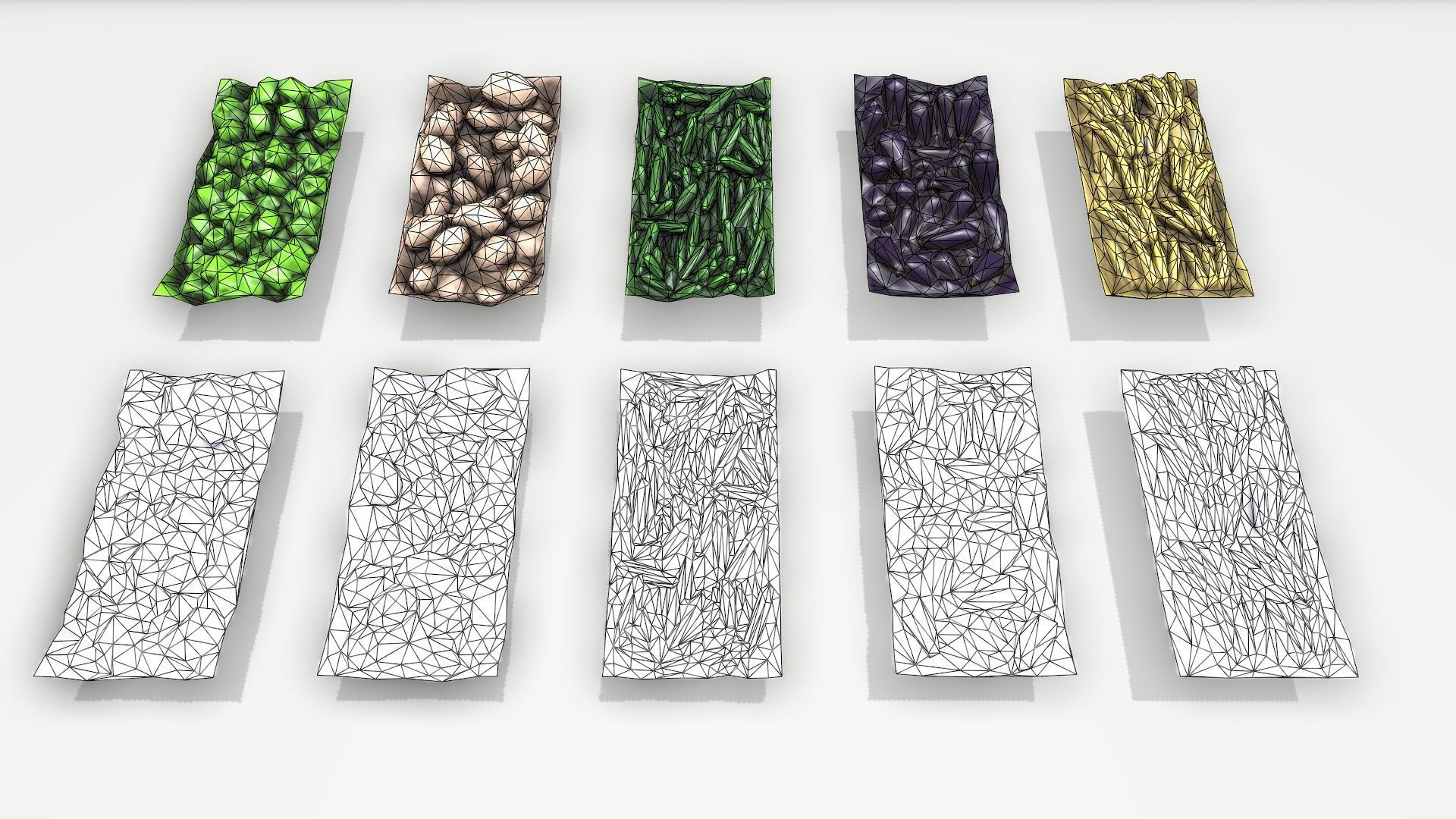 Low Poly Game Ready Fruits and Vegetables Low-poly 3D model_19