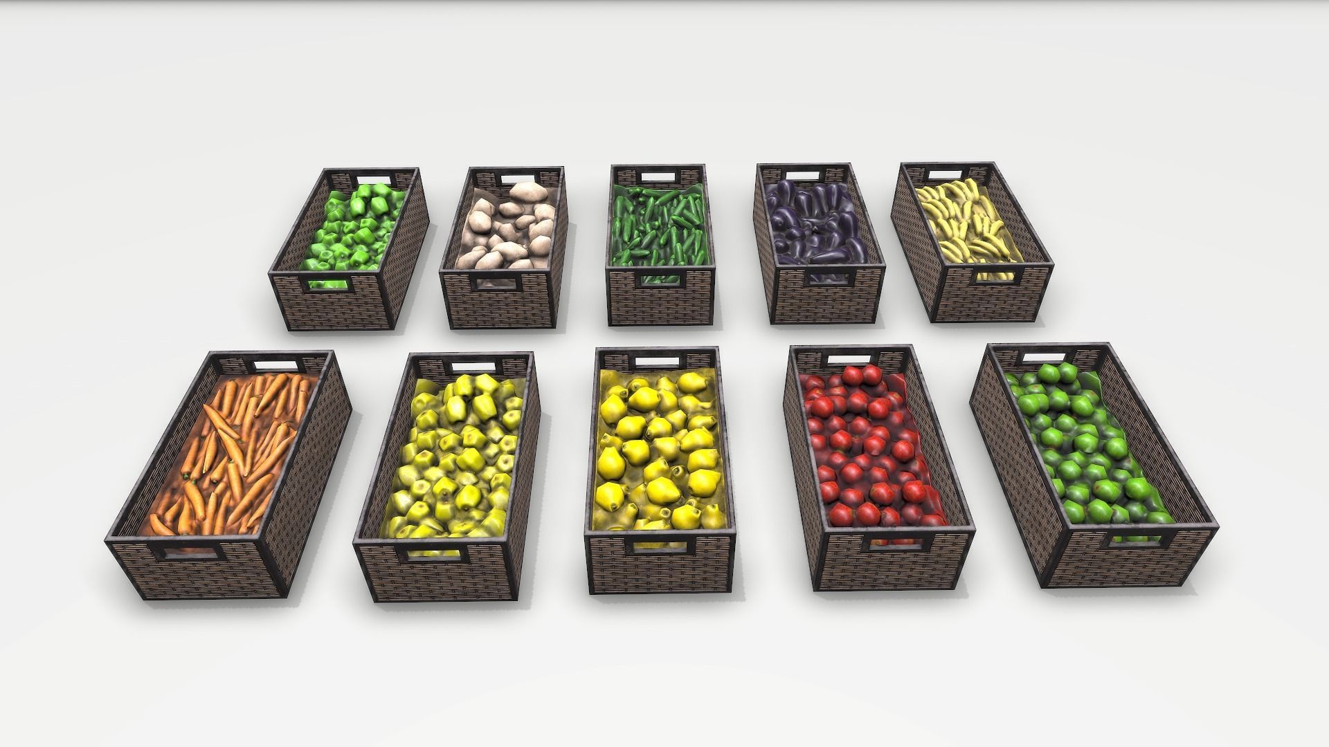 Low Poly Game Ready Fruits and Vegetables Low-poly 3D model_10