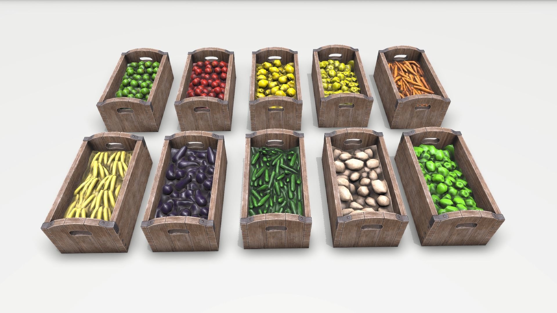 Low Poly Game Ready Fruits and Vegetables Low-poly 3D model_4