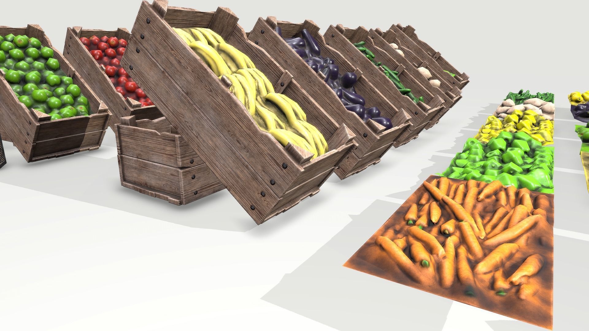 Low Poly Game Ready Fruits and Vegetables Low-poly 3D model_16