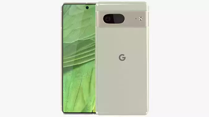 Google Pixel 7 Lemongrass Low-poly 3D model