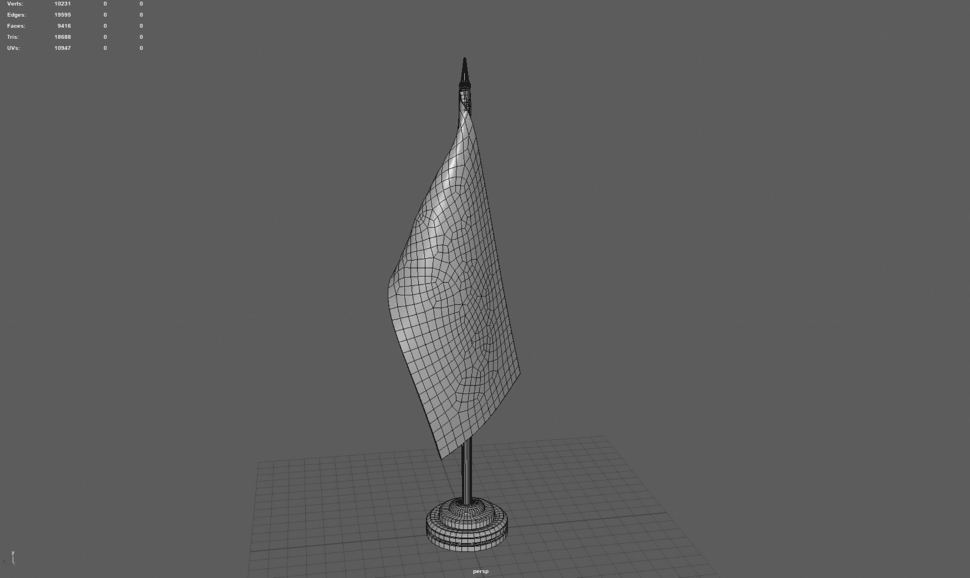 US Desk Flag Low-poly 3D model_10