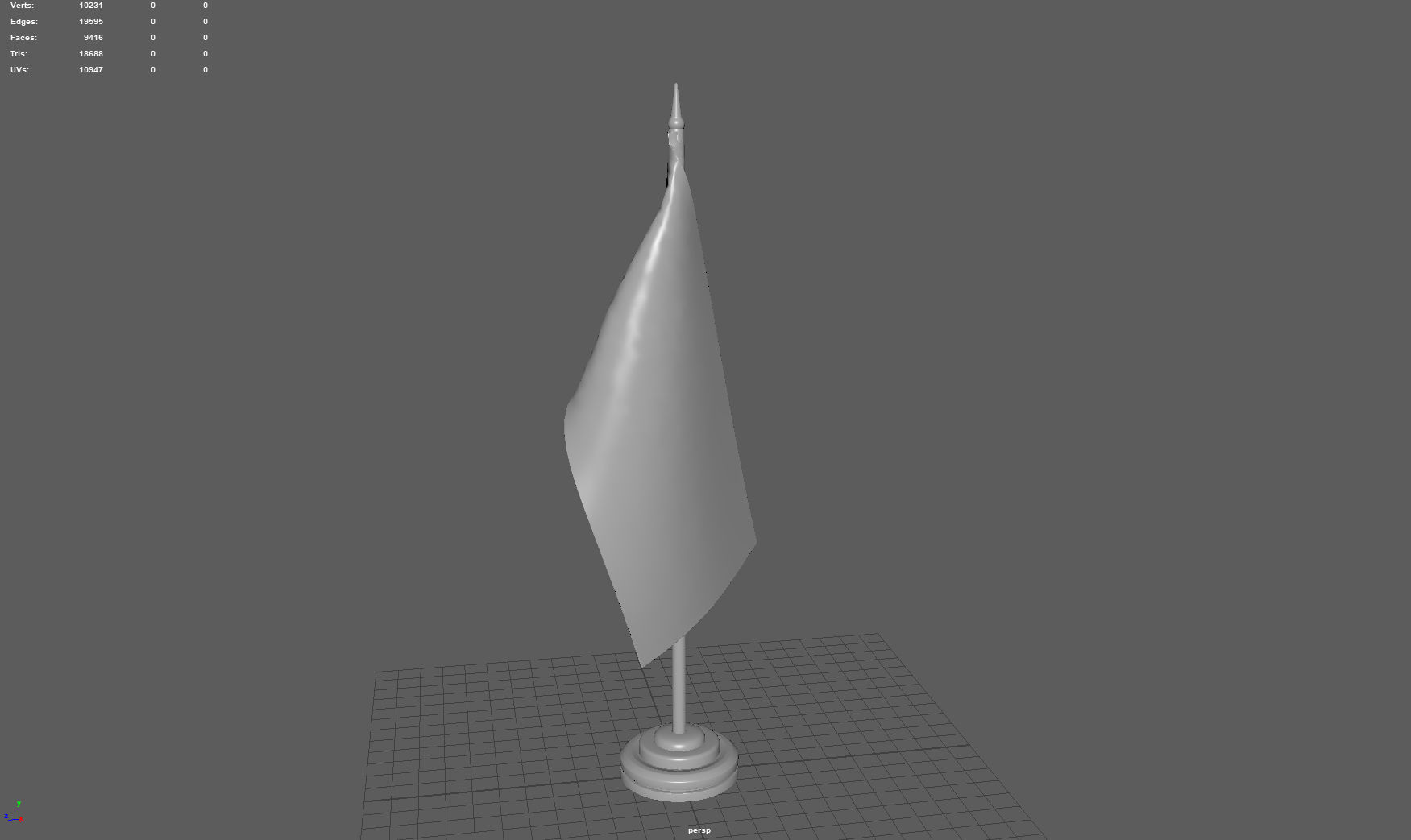 US Desk Flag Low-poly 3D model_4