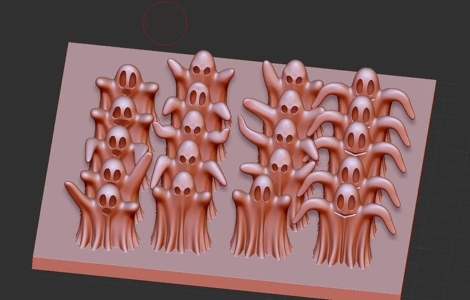 Ghost model group of zombies 3D print model
