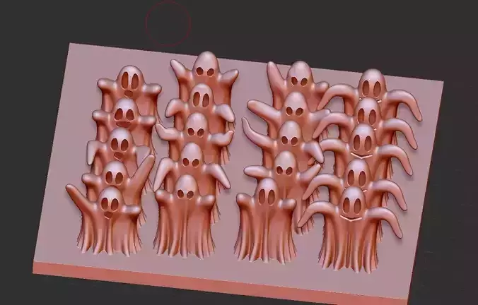 Ghost model group of zombies 3D print model