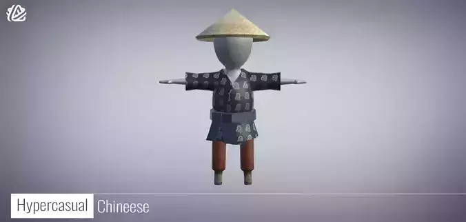 3D Stickman Chineese - Hypecasual Low-poly 3D model