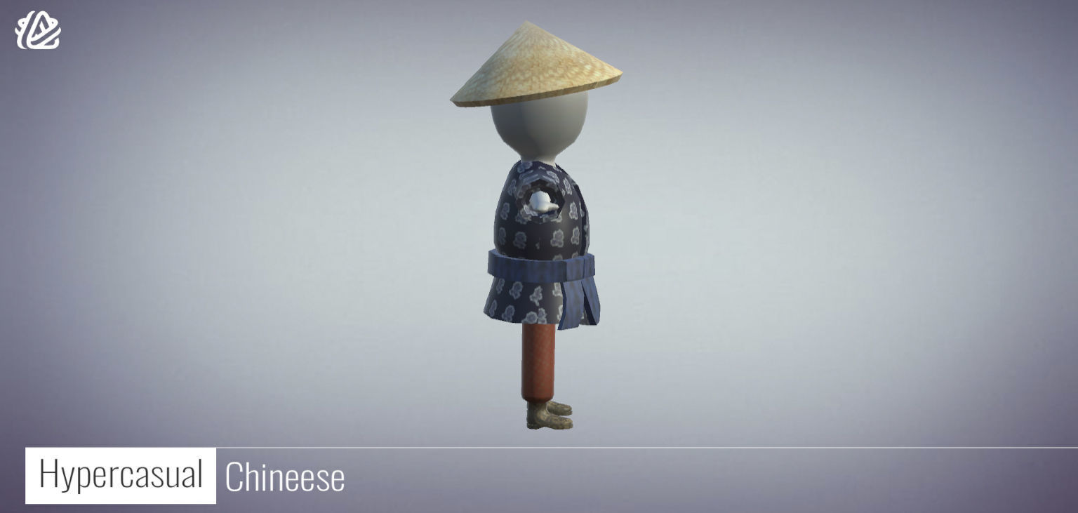 3D Stickman Chineese - Hypecasual Low-poly 3D model_2