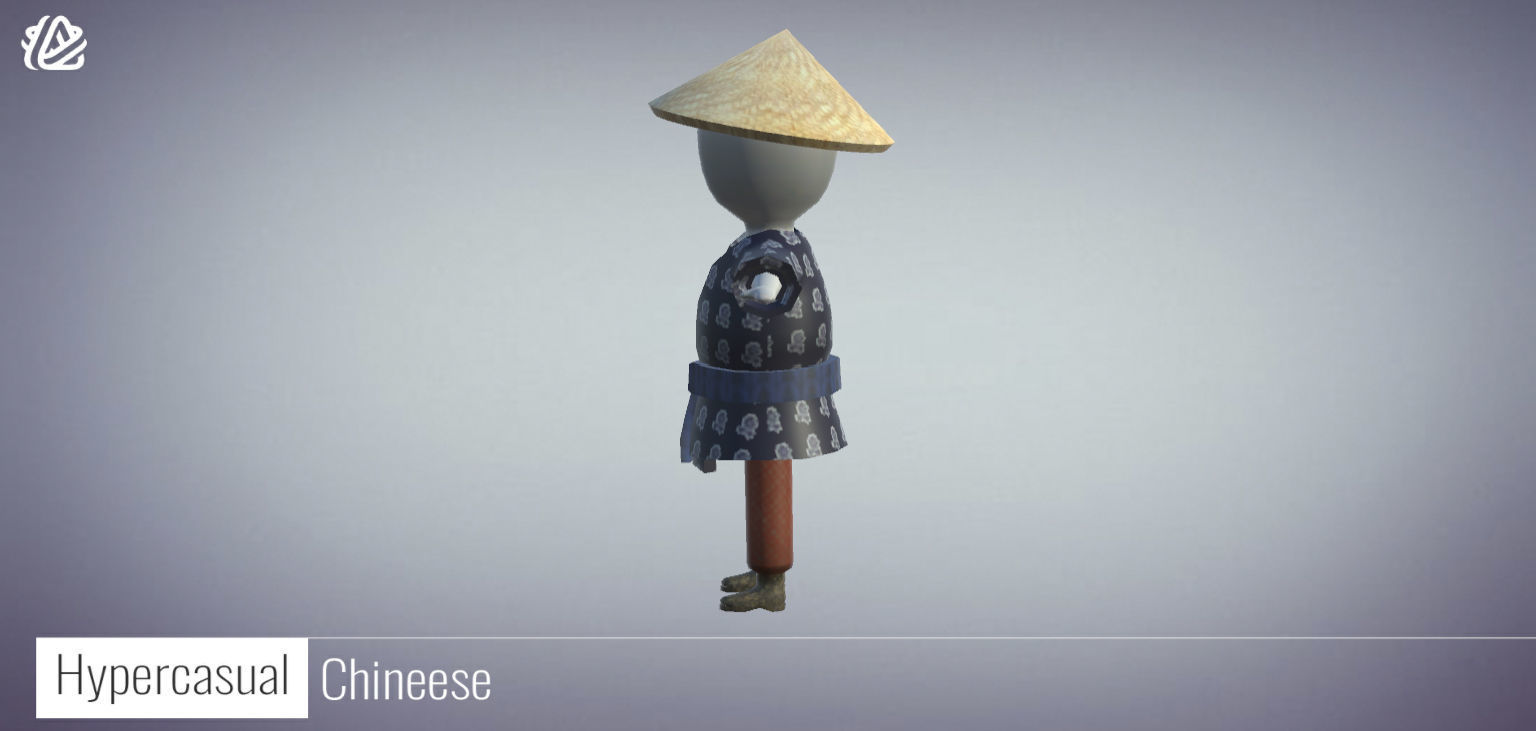 3D Stickman Chineese - Hypecasual Low-poly 3D model_3