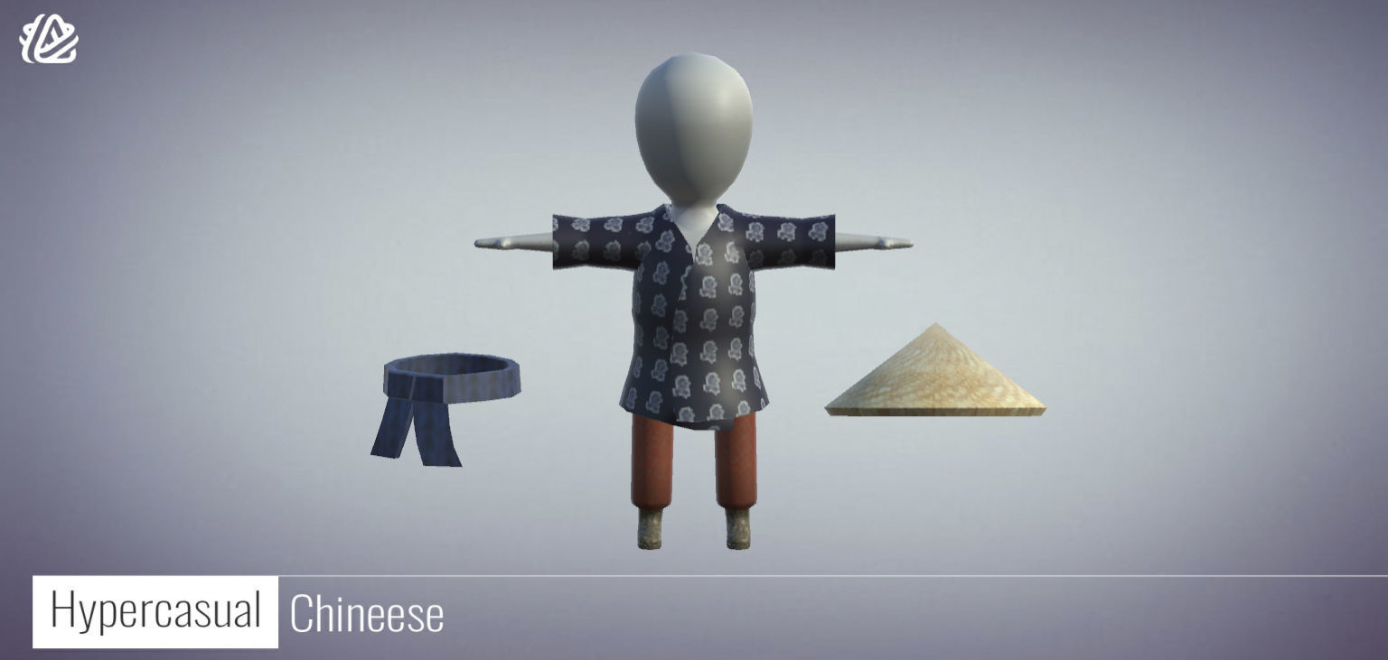 3D Stickman Chineese - Hypecasual Low-poly 3D model_4
