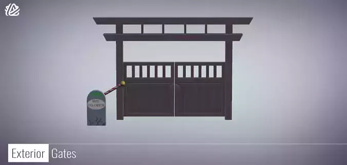 3D Gates - Exterior Low-poly 3D model